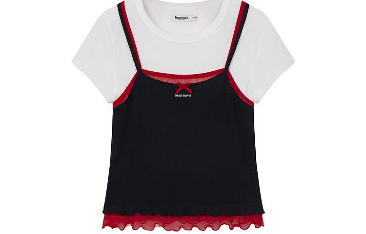 Teenie Weenie T Shirts Women's Crew Neck Moderate Straight Fit
