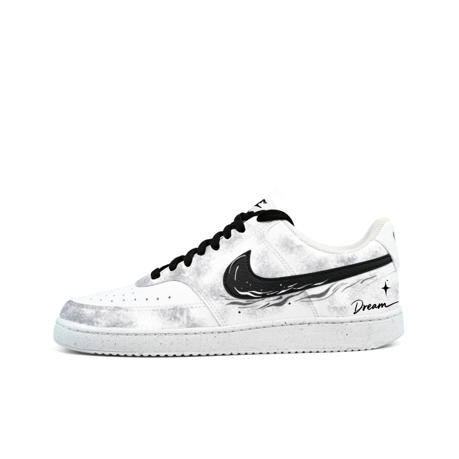 Nike Nike Court Vision 1 Low top Skateboard Shoes Men's White Black