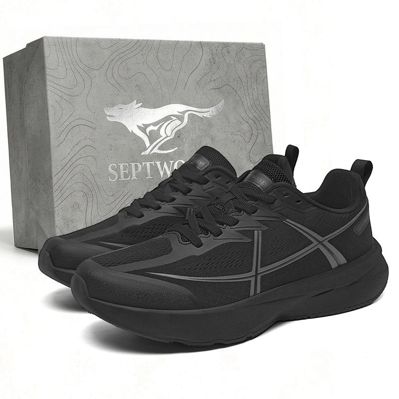 SEPTWOLVES Running Shoes Men's Low Top Black/Gray