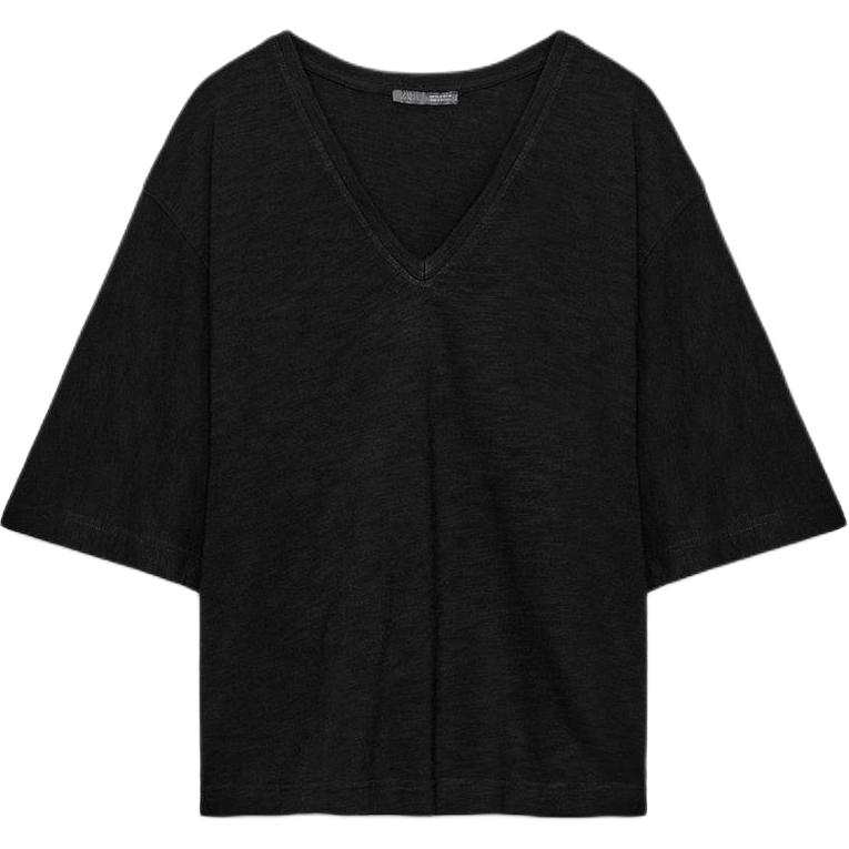 ZARA T Shirts Women's Black V Neck