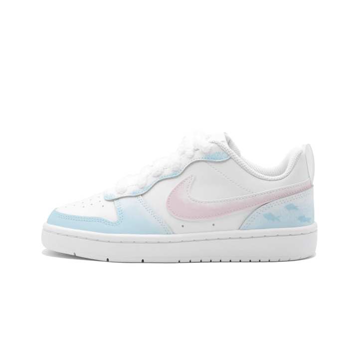 Nike Nike Court Borough Trendy Shore Fish Return, Second Manufacture Leather Low top Kids' Skateboarding Shoes Blue Pink