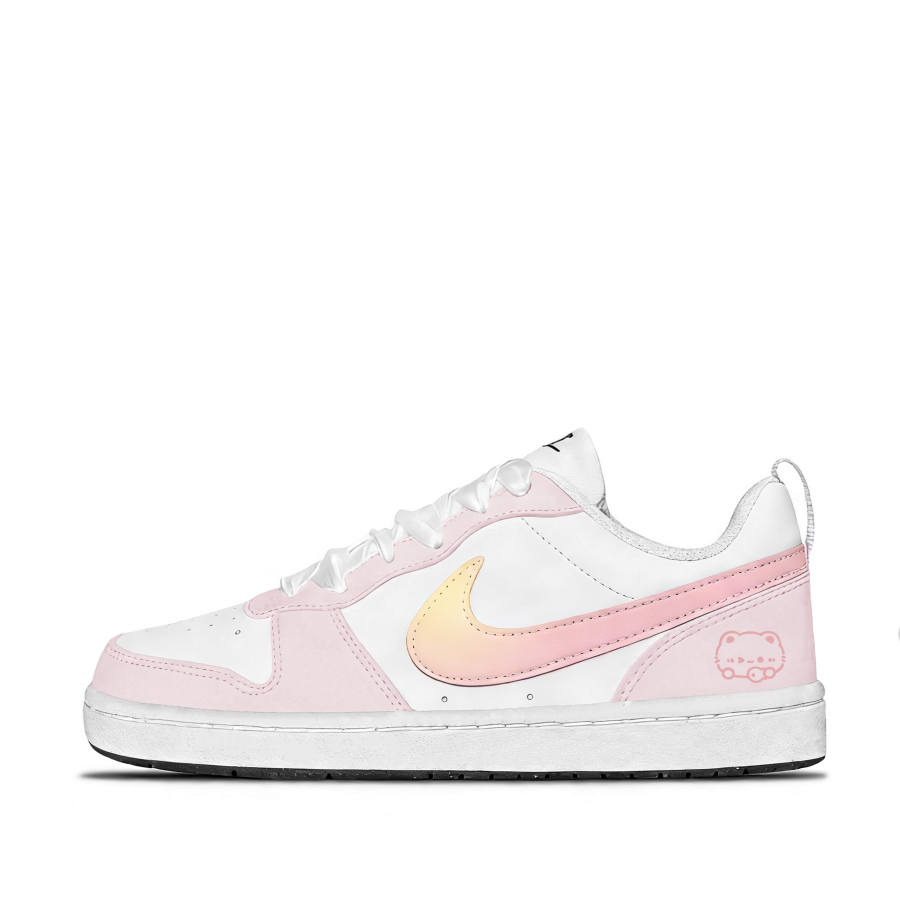 Nike Nike Court Borough Gradient Kitten Synthetic Leather Low top Kids' Skateboarding Shoes White Teenagers