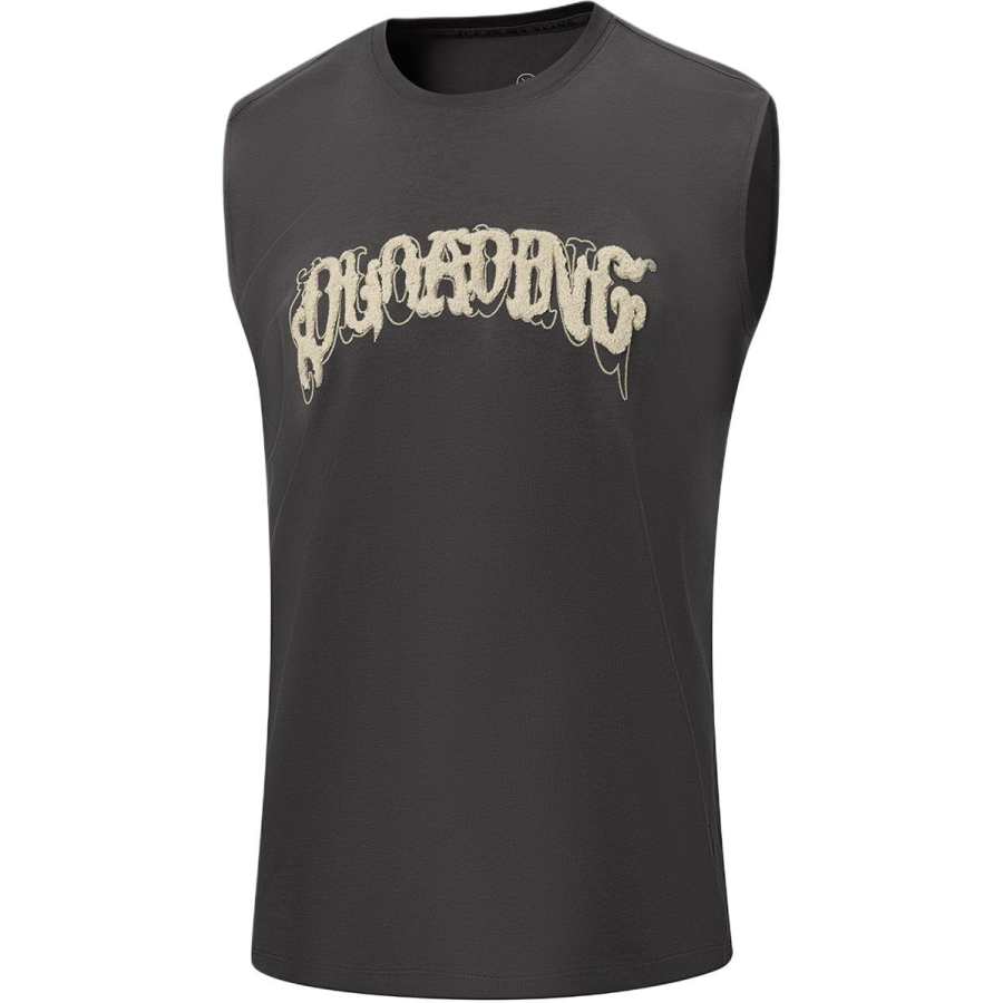 Li-Ning Li Ning Tank Tops Men's Black Pine Gray Crew Neck Moderate Straight Fit