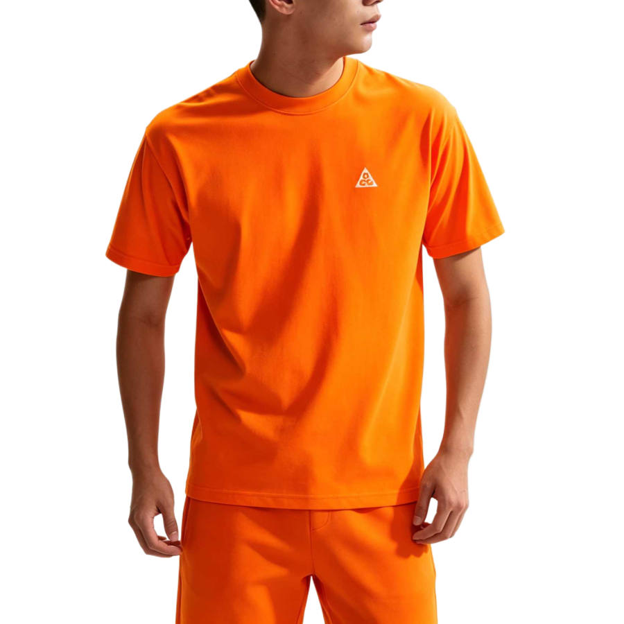 Nike Nike ACG T Shirts Men's Eye Catching Orange/Mountain White Crew Neck Moderate