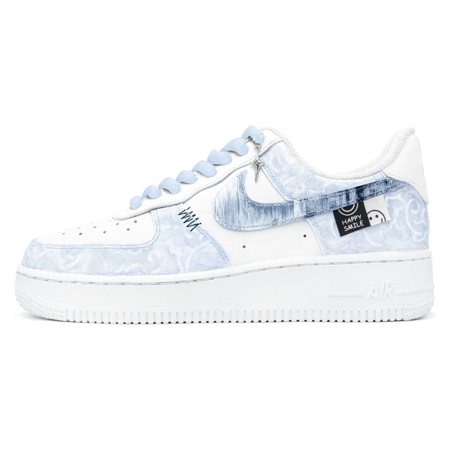 Nike Nike Air Force 1 Blue Mist, First Culture V Low top Skateboard Shoes Men's White Blue