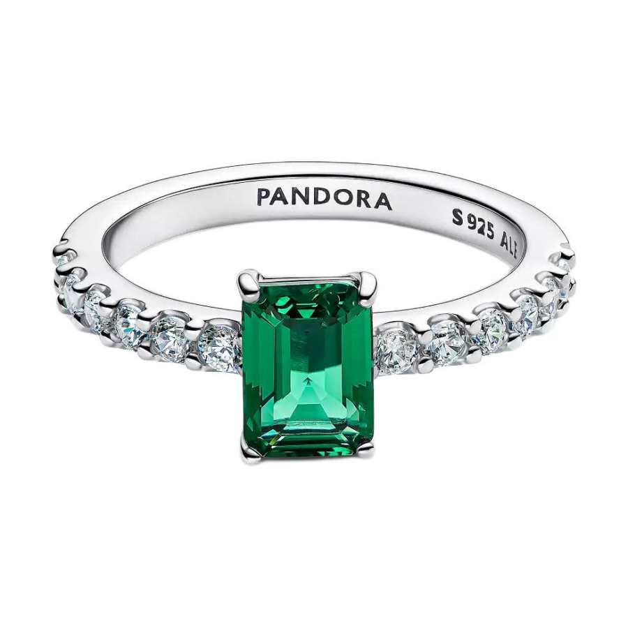 Pandora 925 Sterling Silver Rings Women's Green