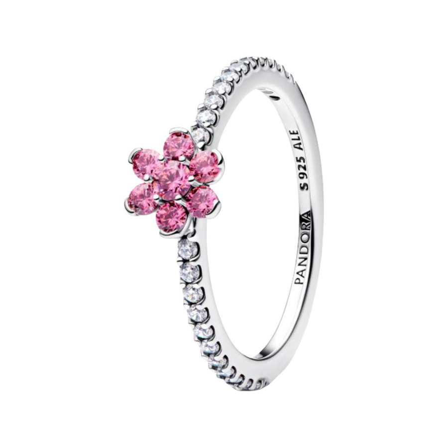 Pandora 925 Sterling Silver Rings Women's Pink