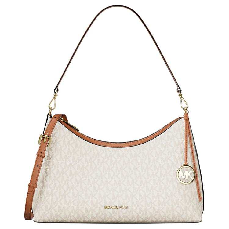 MICHAEL KORS Coated Canvas Shoulder Bag Medium Women's Ecru