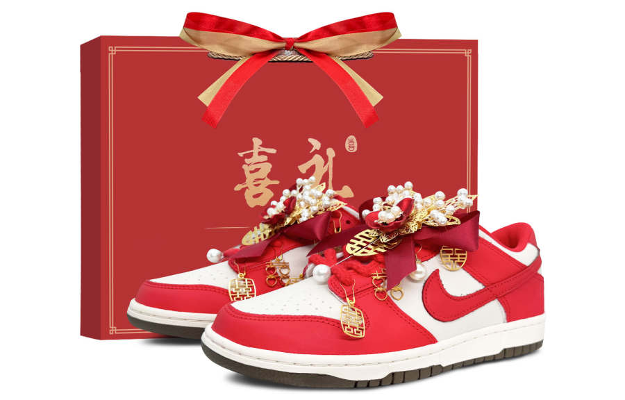 Nike Nike Dunk Slip Resistant, Abrasion Resistant, Height Increasing Low top Skateboard Shoes Unisex Red