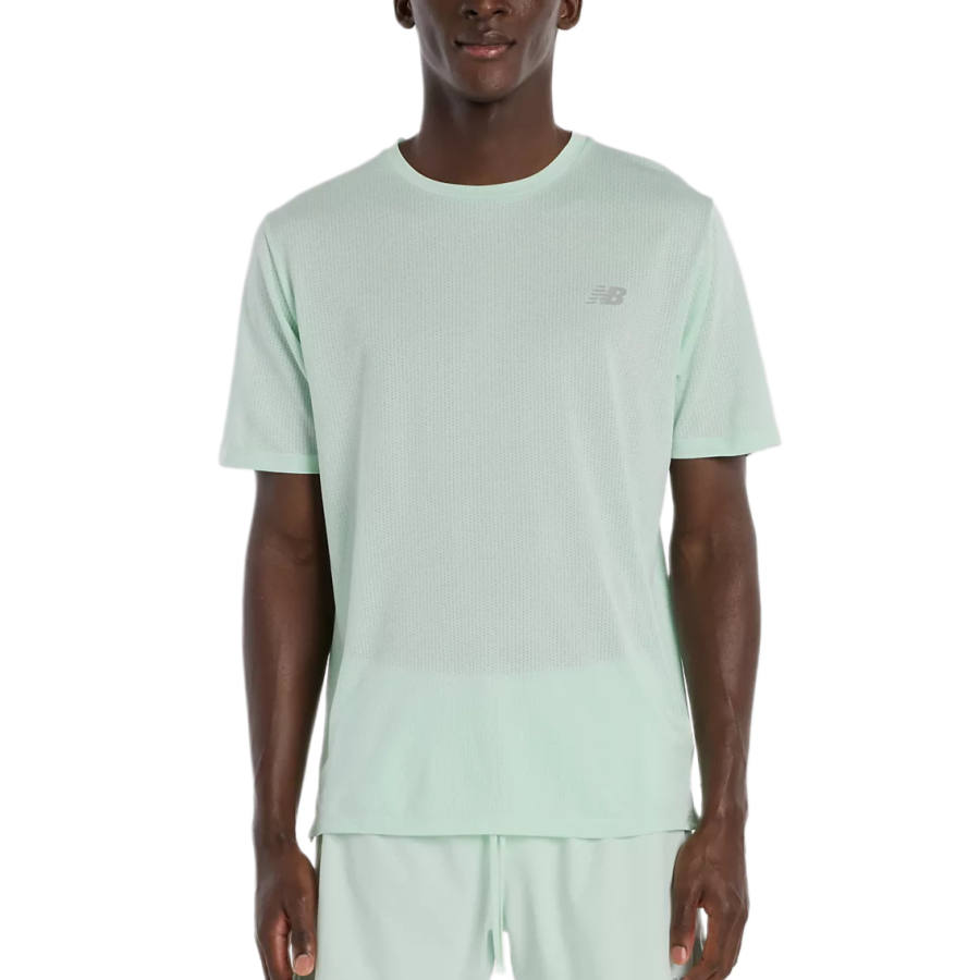 New Balance New Balance NBRC T Shirts Men's Universe Jade & Multicolor & Stone Gray Crew Neck Moderate