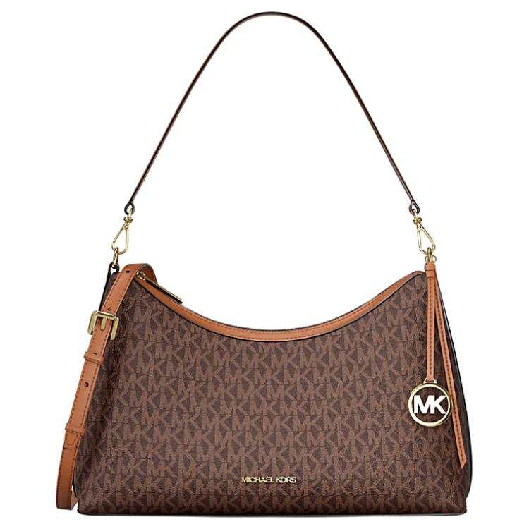 MICHAEL KORS Coated Canvas Artificial Leather Shoulder Bag Medium Women's Brown