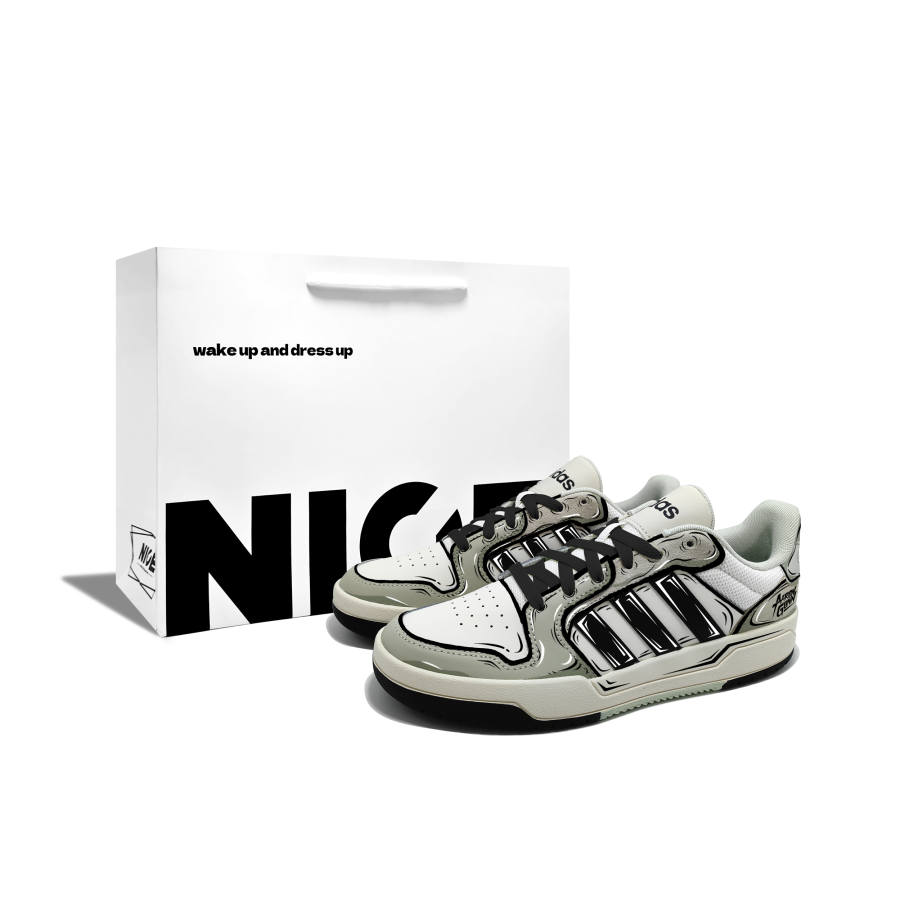 Adidas Adidas ENTRAP Parallel World R Synthetic Leather Low top Skateboard Shoes Unisex Gray