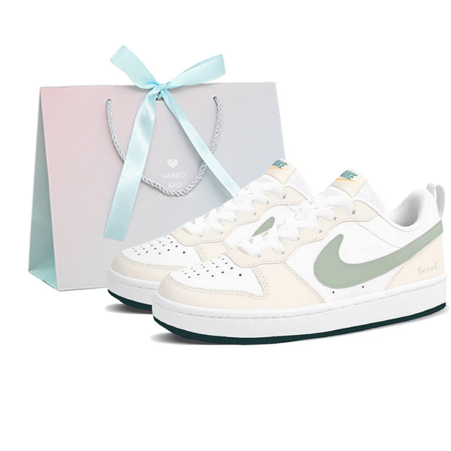 Nike Nike Court Borough 2 Leather Slip Resistant Abrasion Resistant Low top Skateboard Shoes Women's Green