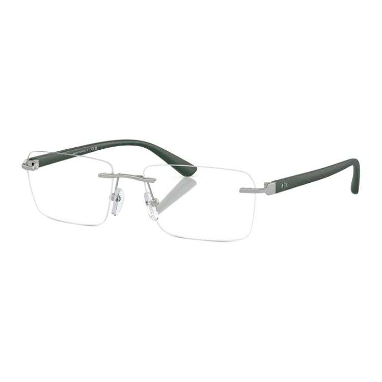 ARMANI EXCHANGE ARMANI EXCHANGEAE Plate Rectangular Prescription Glasses Unisex Matte Green