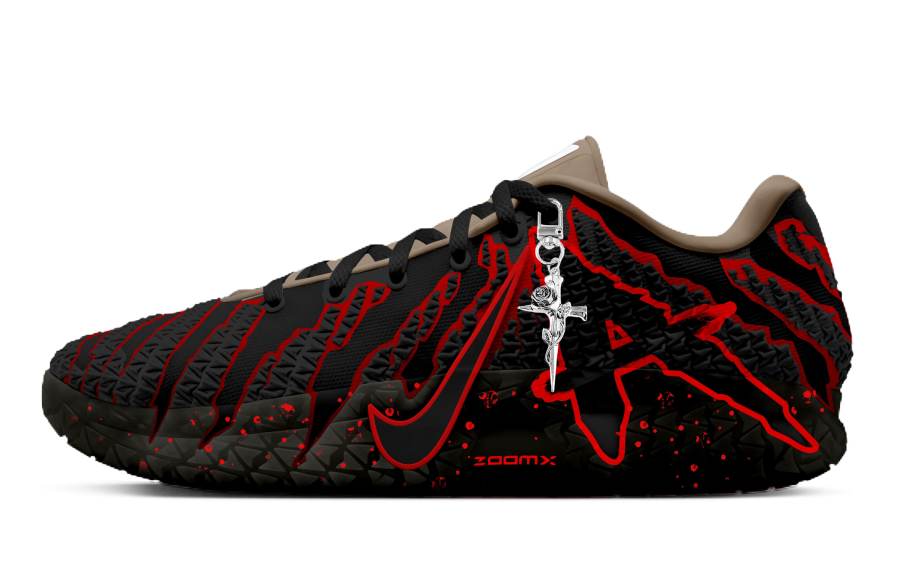 Nike Nike Ja Morant 3 Scarlet Ruined Abrasion Resistant Low top Basketball Shoes Men's Black
