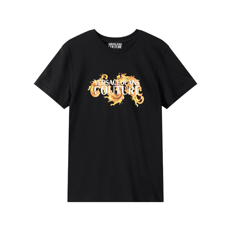 VERSACE JEANS COUTURE Short Sleeved T Shirts Men's Black