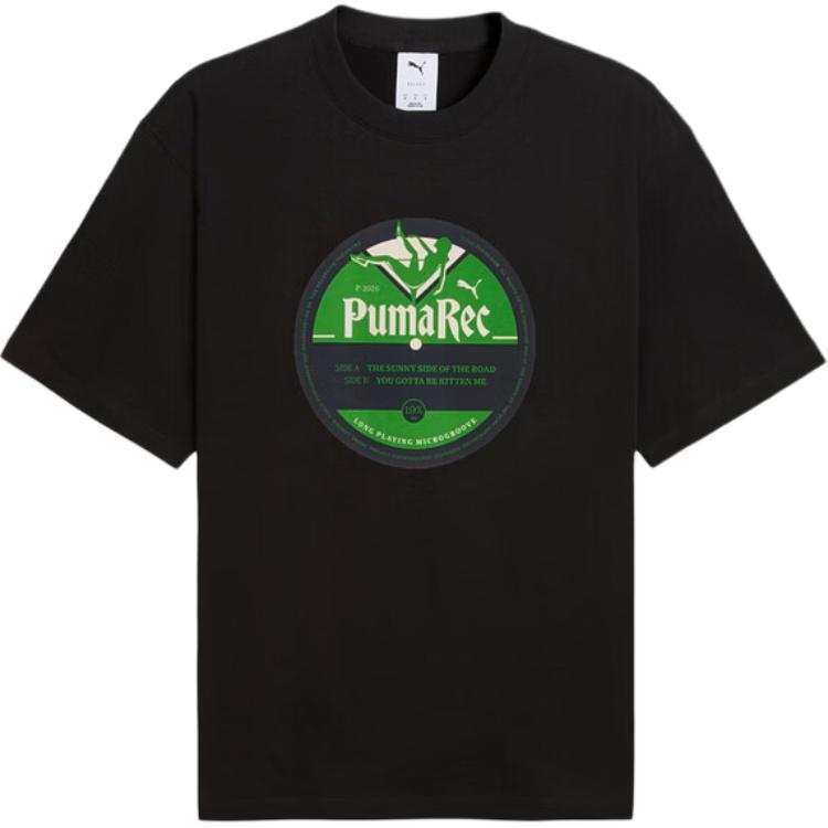 PUMA T Shirts Men's Black Crew Neck Moderate