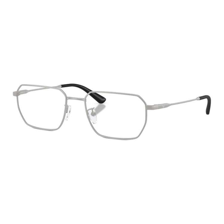 EMPORIO ARMANI Titanium Alloy Irregular Shape Prescription Glasses Unisex Matte Silver