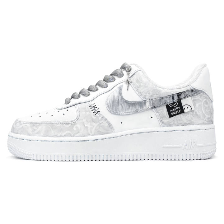 Nike Nike Air Force 1 Xingji Vortex Collection, First Culture V Low top Skateboard Shoes Men's White Gray