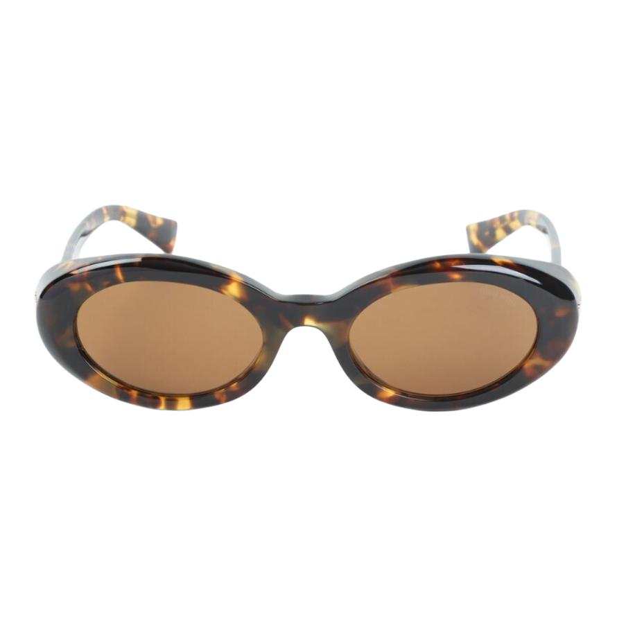 MIU MIU Acetate Oval Sunglasses Women's Tortoiseshell