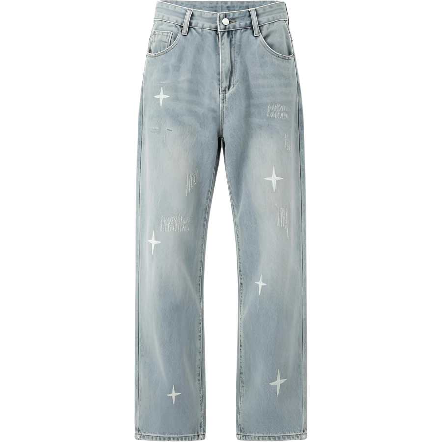 Lnga Landgre Jeans Men's Light Blue Moderate Straight Fit Pants