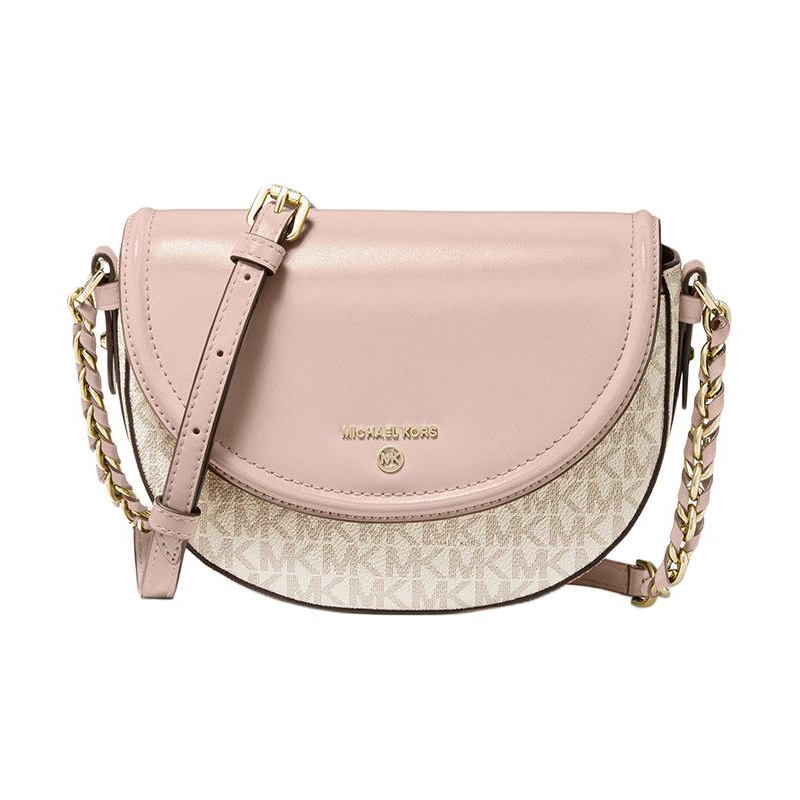 MICHAEL KORS Jet Set Charm Cow Leather Shoulder Bag, Crossbody Bag Medium Women's Vanilla White & Nude Pink