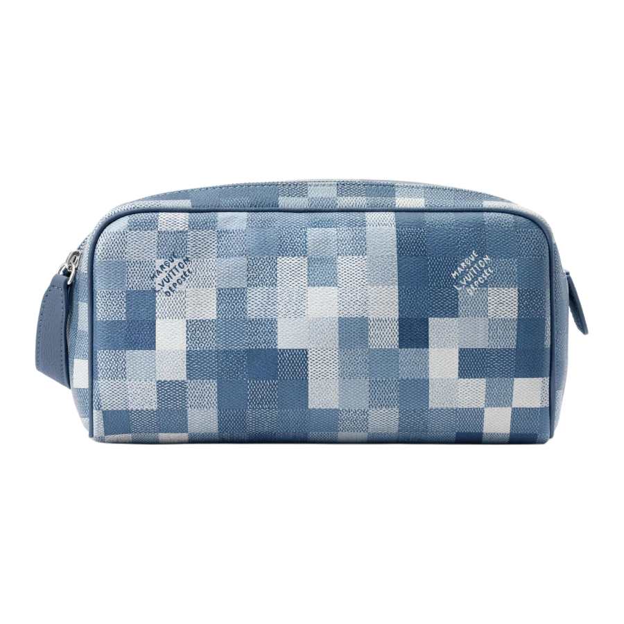 LOUIS VUITTON Dopp Kit Damoflage Coated Canvas Toiletry Bag Toiletry Bag Men's Indigo