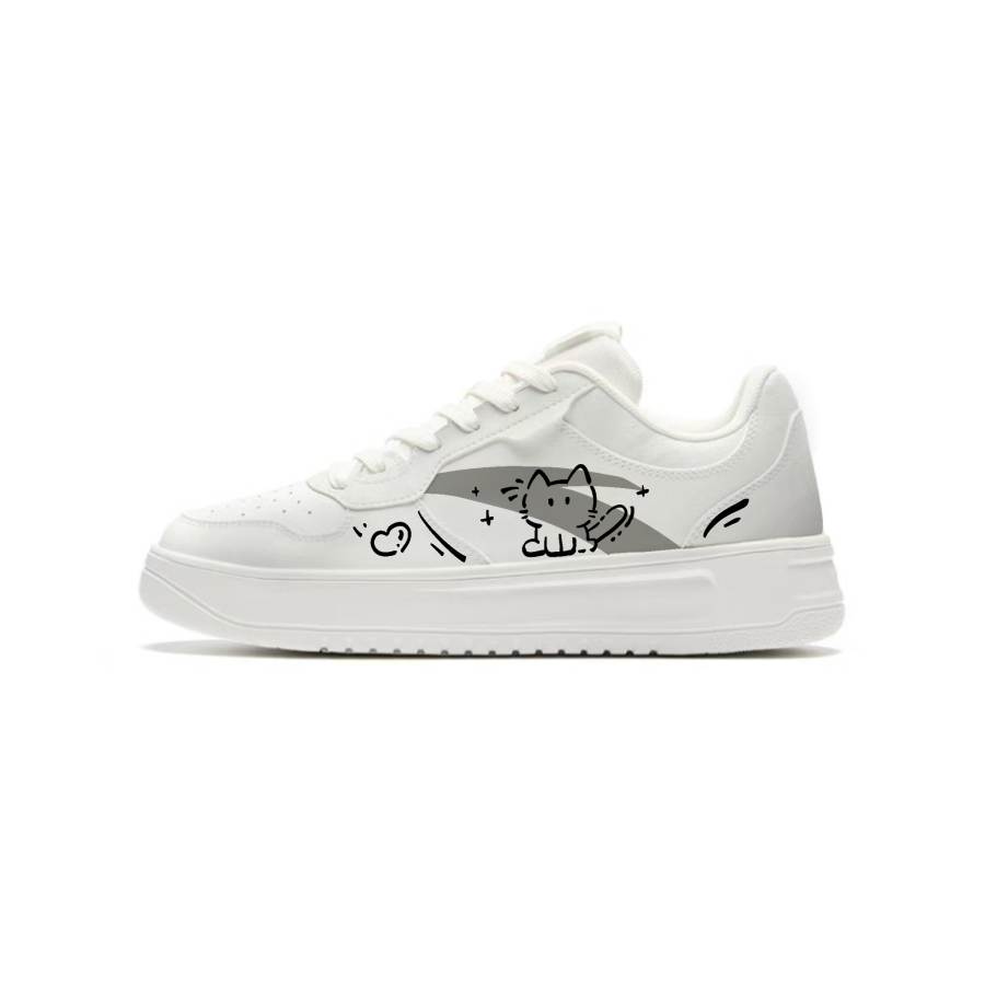 Anta Easy Cloud Meow Wander, Niche, Campus Style Couple, Cute Versatile, Shiro Shoes Comfortable Synthetic Leather