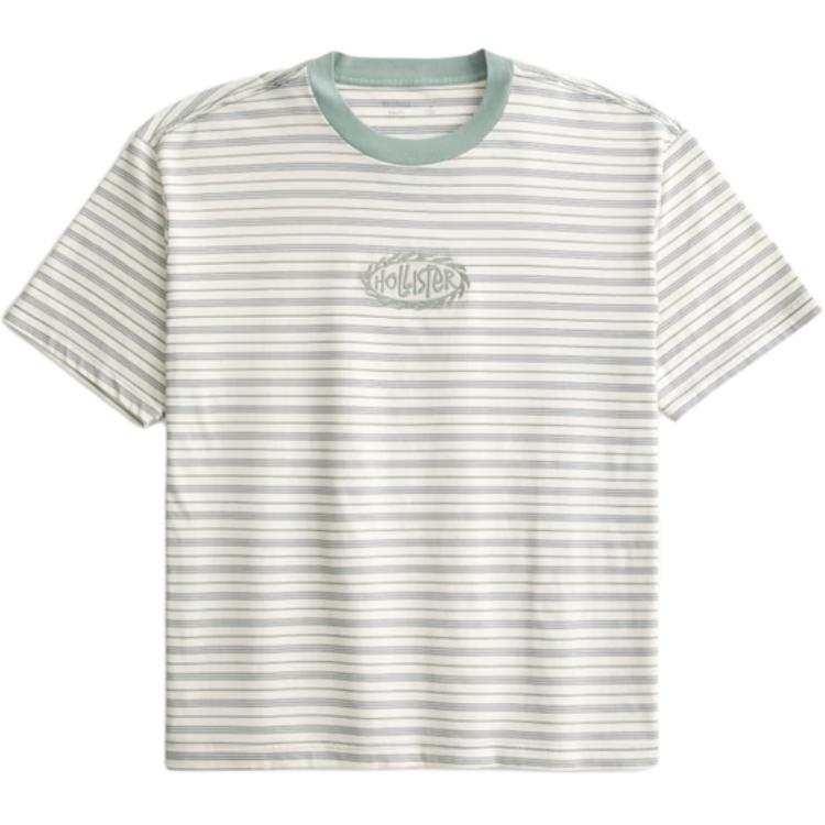 Hollister/ T Shirts Men's Green Crew Neck Moderate Straight Fit