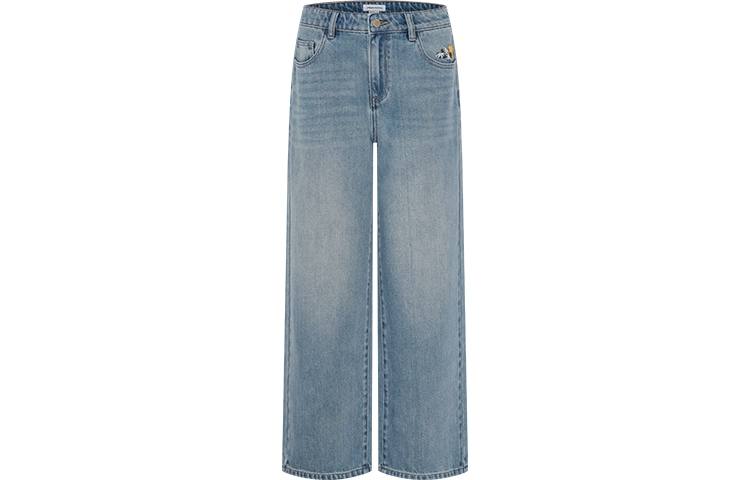 URBAN REVIVO Jeans Women's Blue Moderate Wide Leg Pants