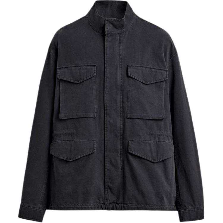 ZARA Jackets Men's Sea Blue Stand Collar Moderate