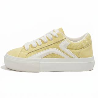 TUOPIN Pai Shoes Canvas Low top Skateboard Shoes Women's Lemon