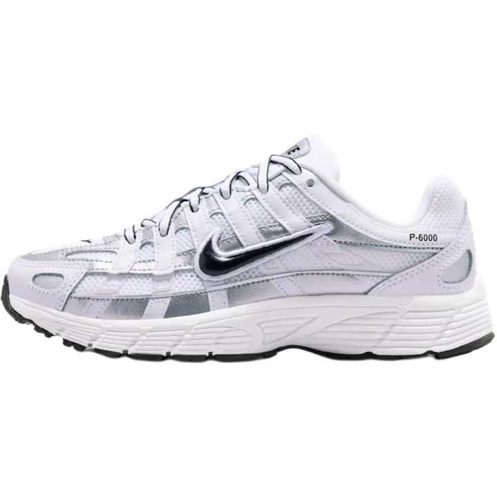 Nike Nike P 6000 Support Breathable Low top Kids Lifestyle Shoes White/Metallic Silver/Black Kids'