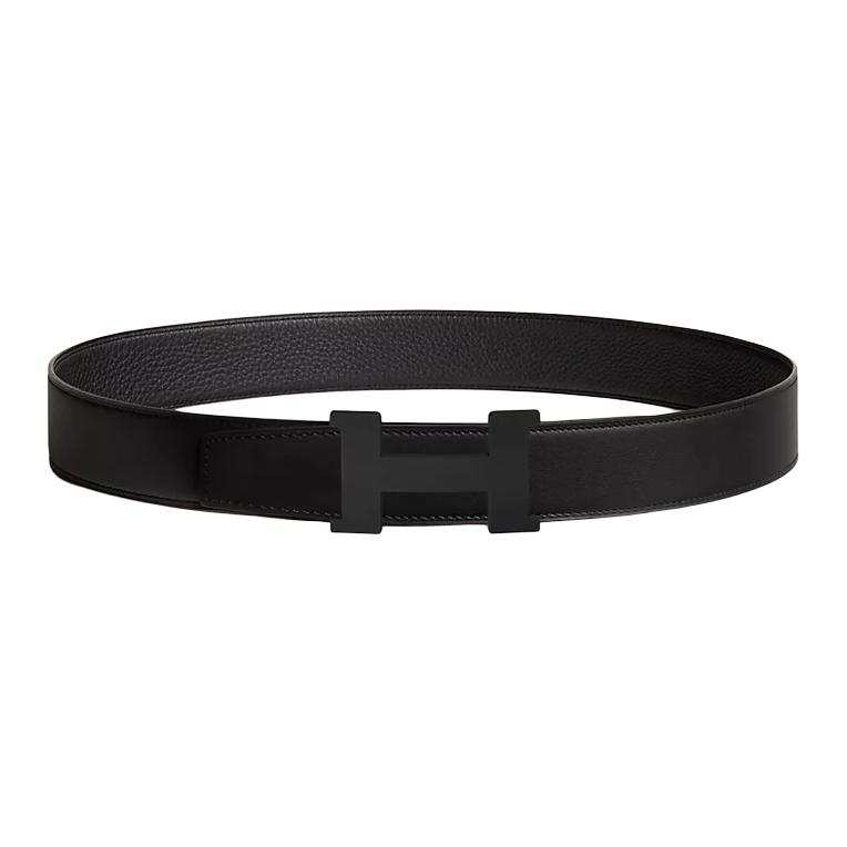 HERMES HERMES Constance Calfskin Leather Belts Men's Width 3.8cm