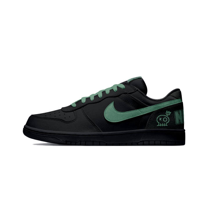 Nike Nike Big Abrasion Resistant Breathable Low top Skateboard Shoes Men's Black Green