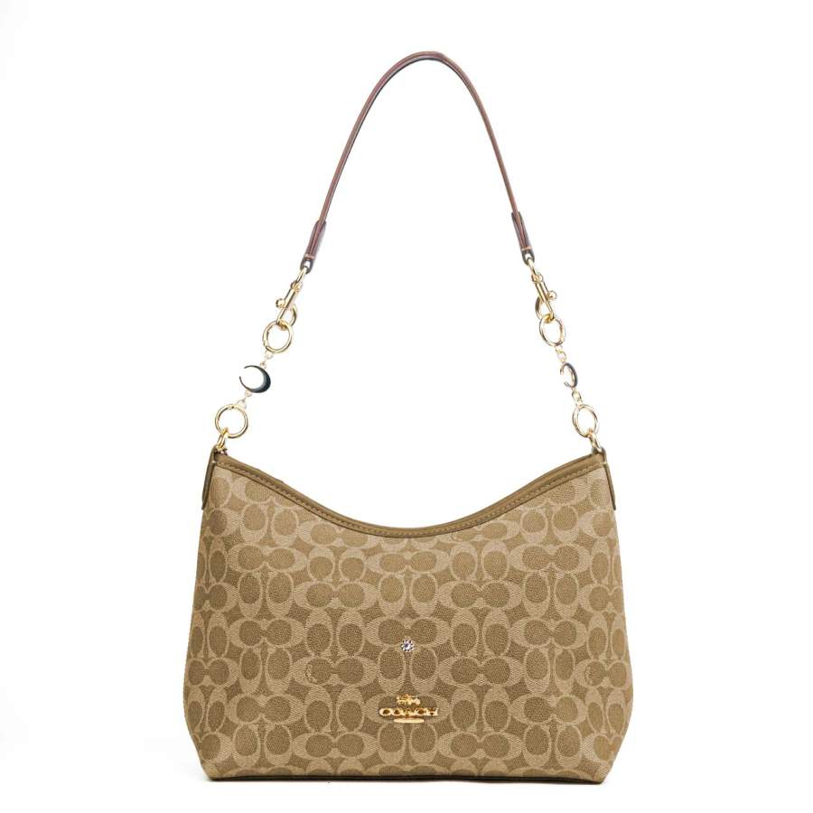 COACH Laurel Coated Canvas Shoulder Bag Large Women's Multicolor