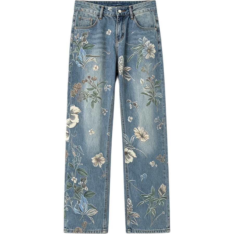 Lnga Landgre Jeans Men's Blue Moderate Straight Fit Pants