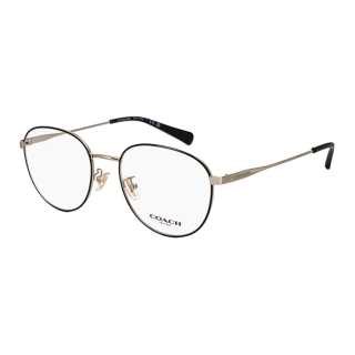 COACH Metal Irregular Shape Prescription Glasses Unisex Black Gold