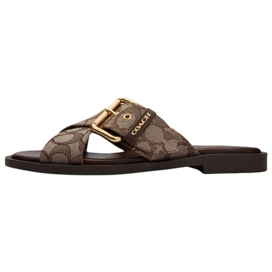 COACH COACH Slide Slippers Women's Oak & Maple Brown