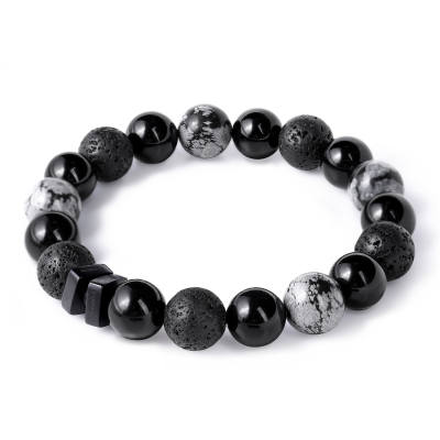 FOUNDIN Snowflake Stone Volcanic Stone Bracelets Unisex