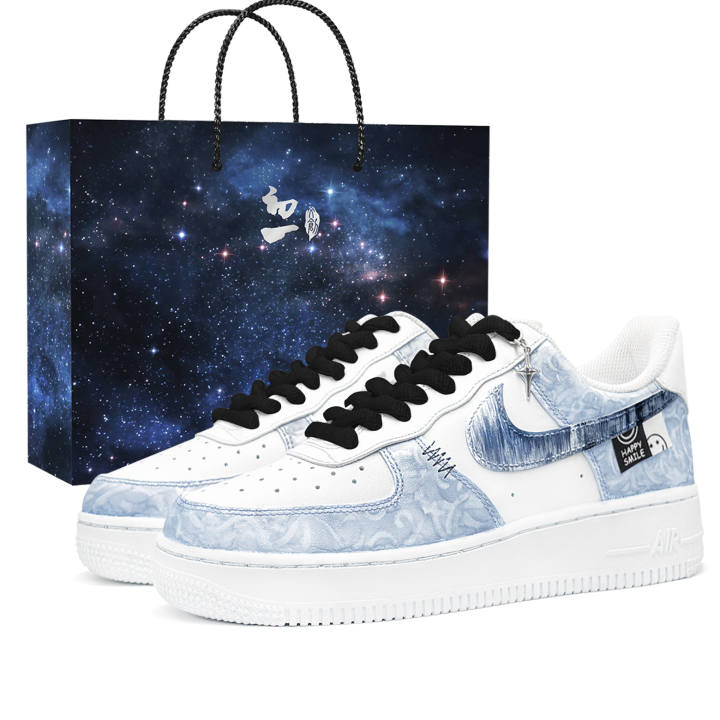 Nike Nike Air Force 1 Shopping Bag, Deep Sea, First Culture V Low top Skateboard Shoes Men's Denim Blue