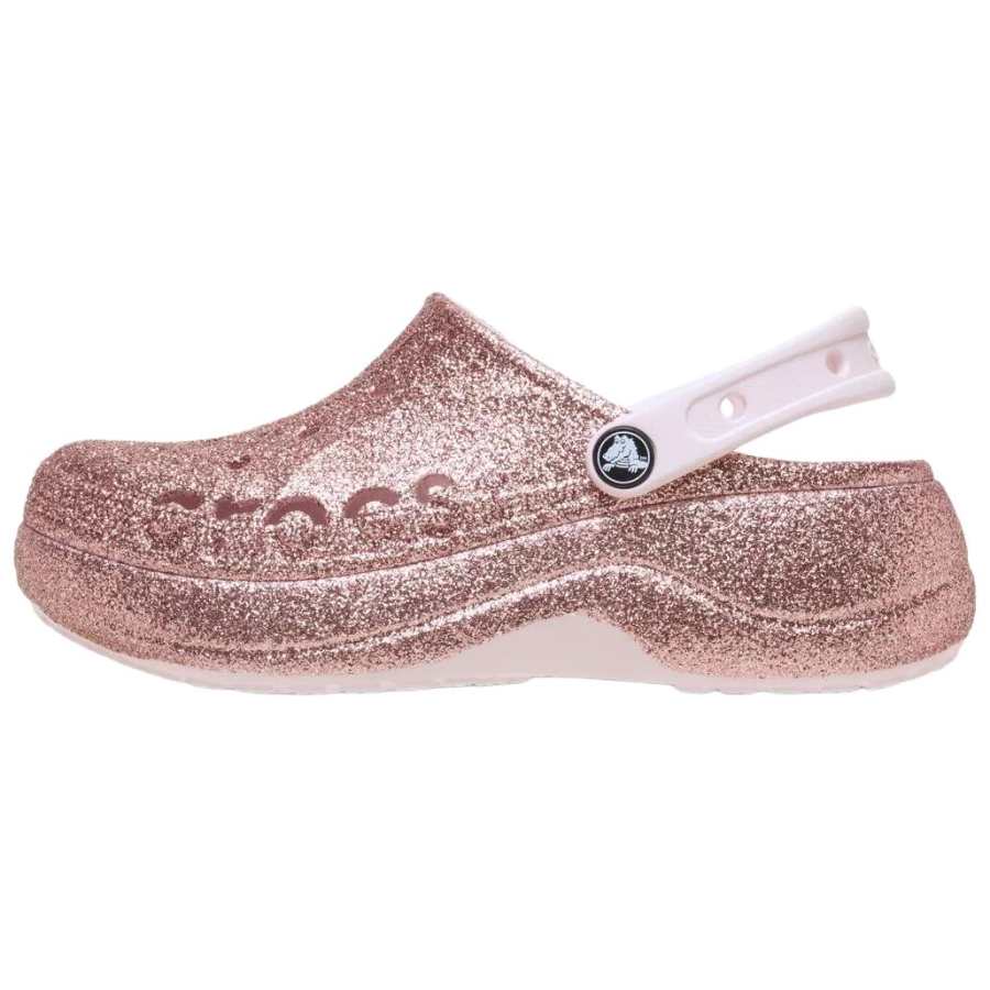 Crocs Baya Platform Clog Beiya Clouds Sparkling EVA Clogs Women's Nude Pink