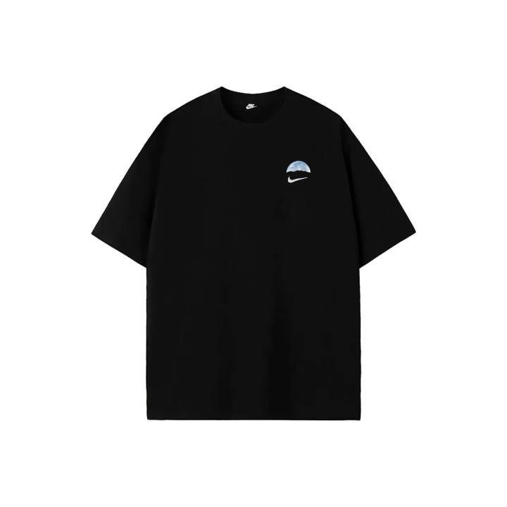 Nike Nike Sportswear T Shirts Men's Black Crew Neck Thin Straight Fit