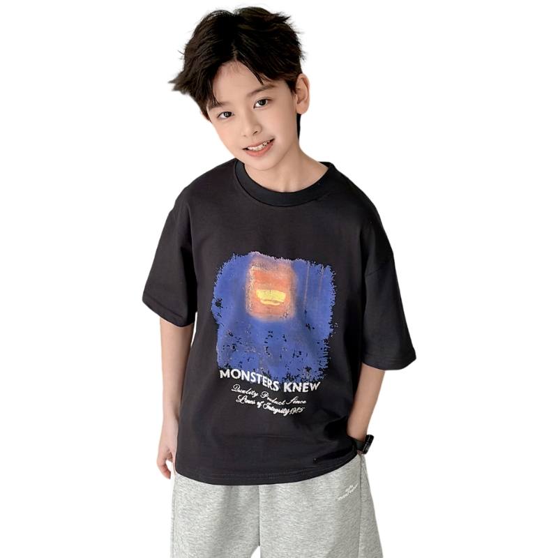YALU Grade School T Shirts Crew Neck Thin