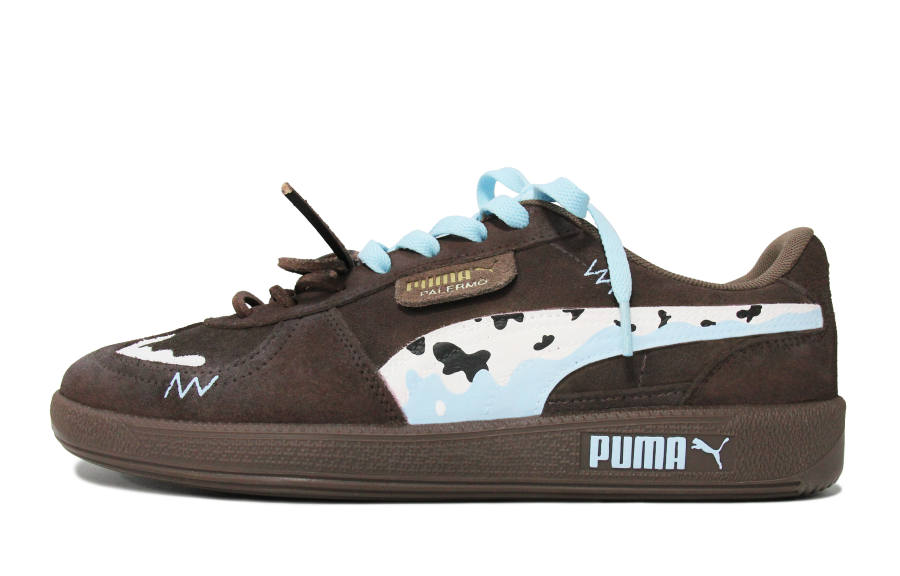 PUMA Palermo Walking Planet, Maris Cacao Low top German Army Trainers Unisex Brown White Blue