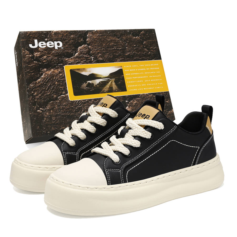 Jeep Height Increasing Abrasion Resistant Breathable Low top Skateboard Shoes Men's