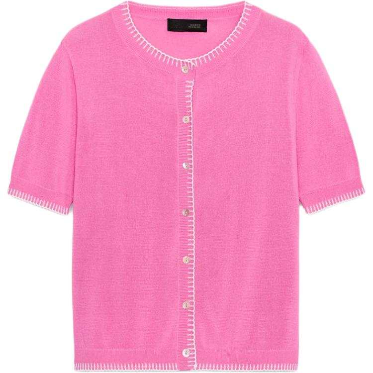 ZARA 520 Knitwear Women's Neon Pink Red Crew Neck Moderate
