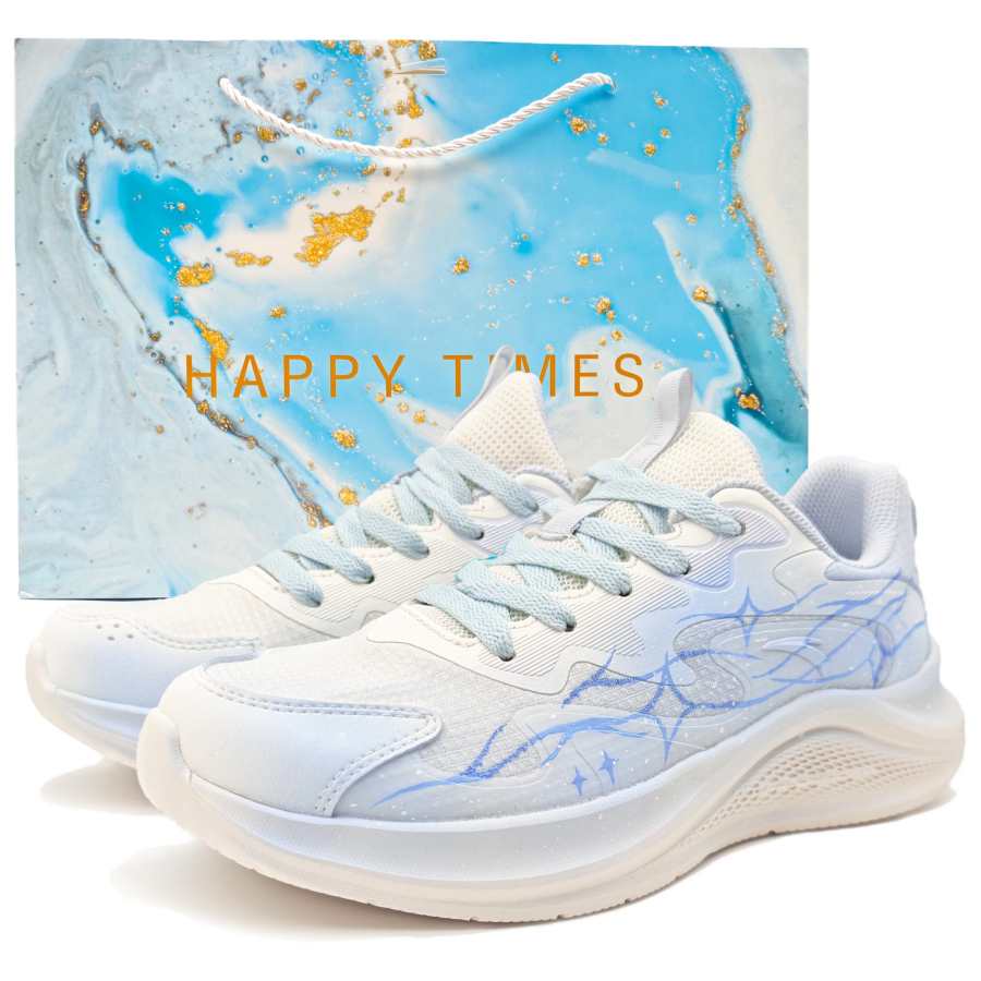 Anta Wander Cushioning Abrasion Resistant Rebound Low top Casual Sprint Running Shoes Women's White Blue