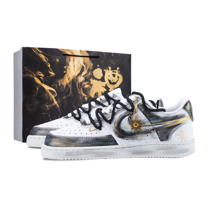 Nike Nike Court Vision Low Skateboard Shoes Women's Low Top White/Gold/Black