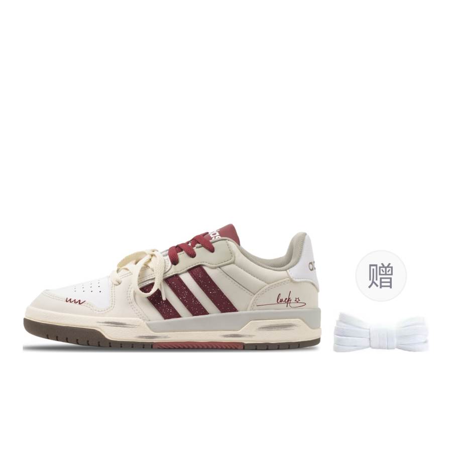 Adidas Adidas ENTRAP Lucky Star Synthetic Leather Low top Skateboard Shoes Unisex White Red